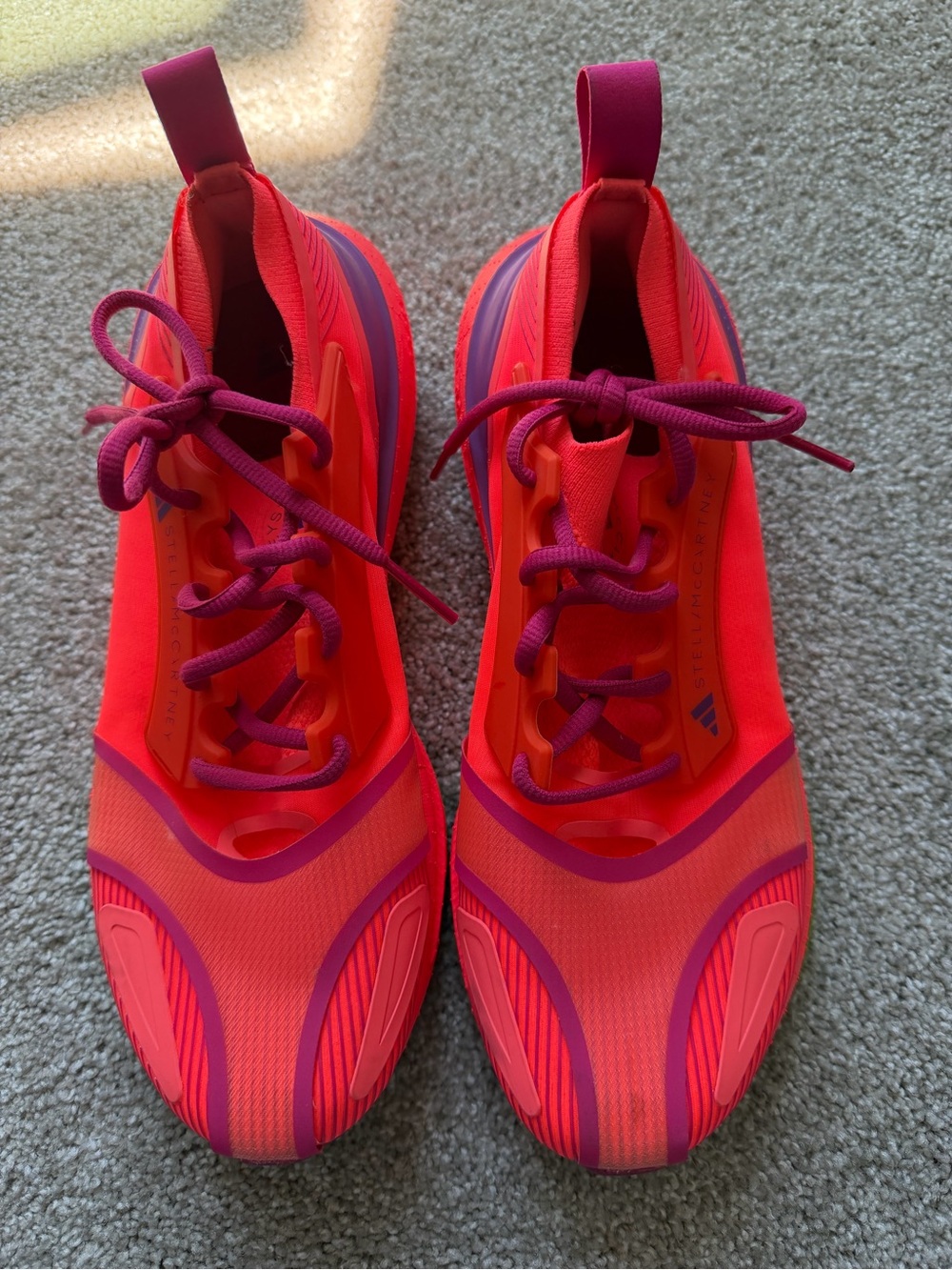 Adidas by Stella McCartney Neon Pink and Purple Lace-Up Trainers - Picture 2 of 7